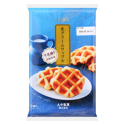 Maybelle进口日本丸中蛋糕点心奶油夹心甜甜圈华夫饼早餐面包零食