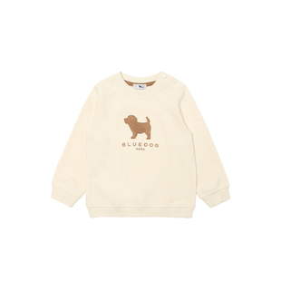 BLUEDOG 蓝狗韩国进口新款秋冬趣味刺绣图案圆领男女童童装卫衣