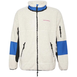 匡威冬季保暖羊羔绒外套黑色象牙白男女运动夹克10018039-A02/A01