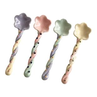 小勺子高颜值搅拌精致女生可爱陶瓷勺星星甜品勺子特别好看的勺子