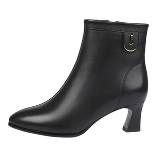 特小码短靴313233小个子高跟瘦瘦靴女士真皮软底女靴冬季加绒棉鞋