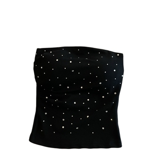 夏季辣妹烫钻修身显瘦短款抹胸上衣性感无肩带打底外穿吊带背心女