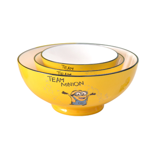 小黄人日式可爱陶瓷碗儿童卡通餐具创意个性家用学生饭碗菜盘汤碗