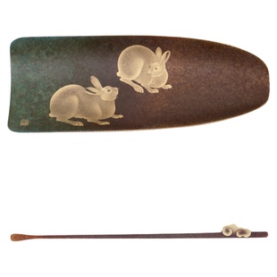 古歌元作黄铜手工茶锥茶针茶勺复古茶铲茶则茶匙茶拨功夫茶道配件