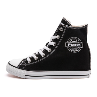 HOZ后街冬季加绒高帮帆布鞋内增高女鞋百搭休闲鞋保暖鞋子1327582
