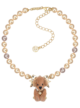 YVMIN尤目 星星波点布偶狗珍珠项链设计师款生日礼物新品