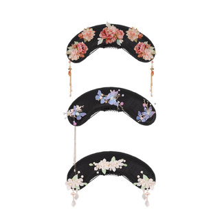 汉服假发包古风清朝格格旗头头饰古装发髻盘发燕尾发型假发垫发包