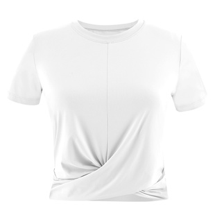 骆驼瑜伽服女款夏季短袖透气跑步健身服修身冰丝上衣训练运动t恤