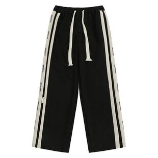 BJHG不计后果美式仿麂皮绒休闲裤子男款冬季潮牌宽松直筒百搭卫裤