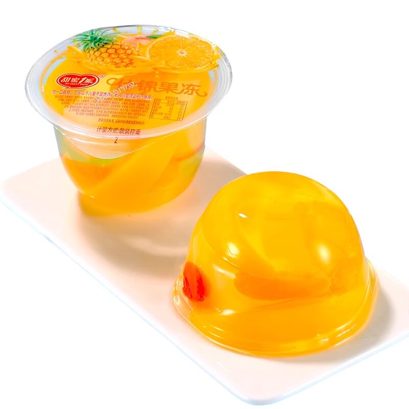 甜蜜1派什锦果冻网红休闲零食0脂肪混合水果冻蜜桔橘子果肉大果冻