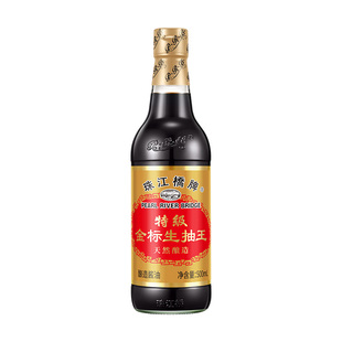 珠江桥牌特级金标生抽王500ml黄豆酿造酱油家用炒菜凉拌火锅点蘸