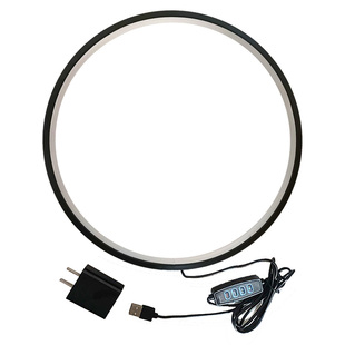 圆灯圆形环型环灯金色LED灯圈佛光圈佛像佛龛客厅发光灯中式摆件