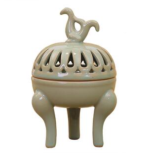 陶瓷香炉宋代美学中式复古家用香薰炉室内盘香炉熏香炉檀香摆件