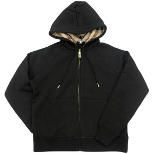现货BURBERRY/博柏利女款外套巴宝莉加绒帽衫卫衣