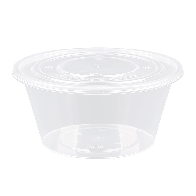食品级耐高温打包盒圆形带盖餐盒