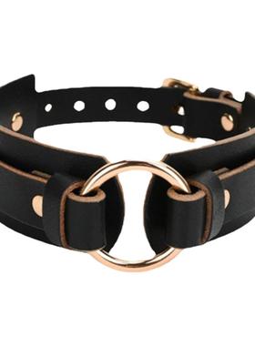 真皮圆环颈环choker真皮牵引绳