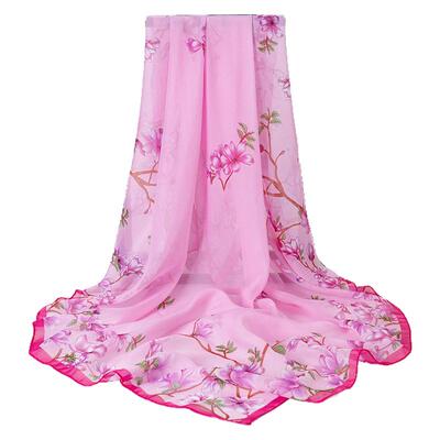 正方形90厘米大方巾女春夏百搭雪纺印花丝巾包头纱巾围巾防晒披肩