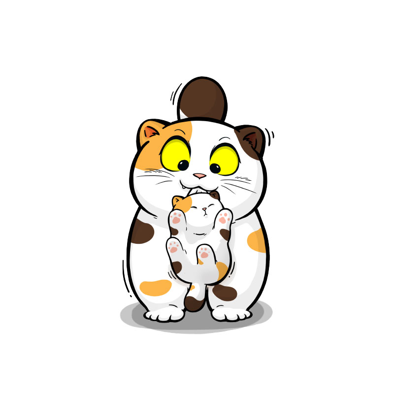招吉猫原创搞怪生气猫咪贴纸防水无痕笔记本电脑水杯装饰贴