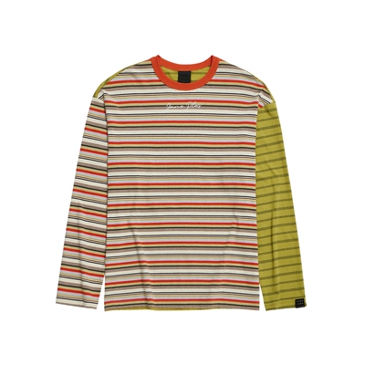 VVNK JANE PLUS2026春季新款撞色拼接条纹长袖T恤女J624056308D