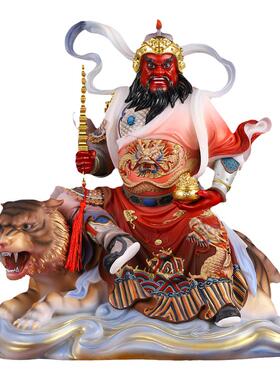 汉白玉骑虎武财神赵公明神像供奉