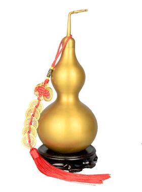 黄铜开口葫芦摆件空心装朱砂摆件