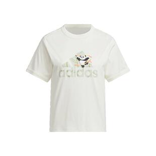 Adidas阿迪达斯女装夏季新款运动休闲印花圆领短袖T恤JI6868
