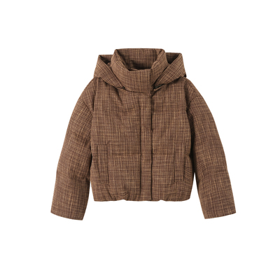 本依凡千金玛德琳风格纹羽绒服