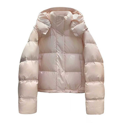 肯豆风短款可脱卸帽羽绒服女