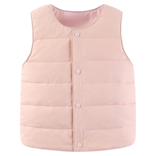 波姆熊儿童羽绒马甲轻薄2025秋冬季新款纯色儿童坎肩男童女童马夹