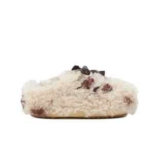 Moon Boot2025秋冬新款男女同款棕色/白色EVX CURLY毛毛穆勒鞋