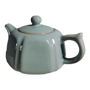 壶微瑕捡漏,河南汝州汝瓷茶具单壶朱法喜朱家汝窑茶壶天青釉开片