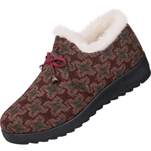 老北京布鞋女冬新款加绒老太太棉靴妈妈鞋防滑中老年奶奶老人棉鞋