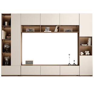 全友家居2025新款电视机柜收纳储物柜落地客厅电视柜一体组合墙