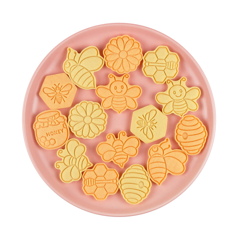 蜜蜂饼干模具3d立体按压烘焙翻糖蛋糕工具卡通蜜蜂节蜂蜜曲奇切模