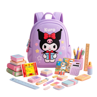 女童过家家迷你玩具小书包斜挎包小文具仿真小书本套装全套礼物