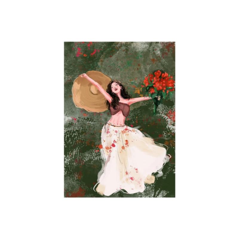 小众少女壁画！沙发背景高级感