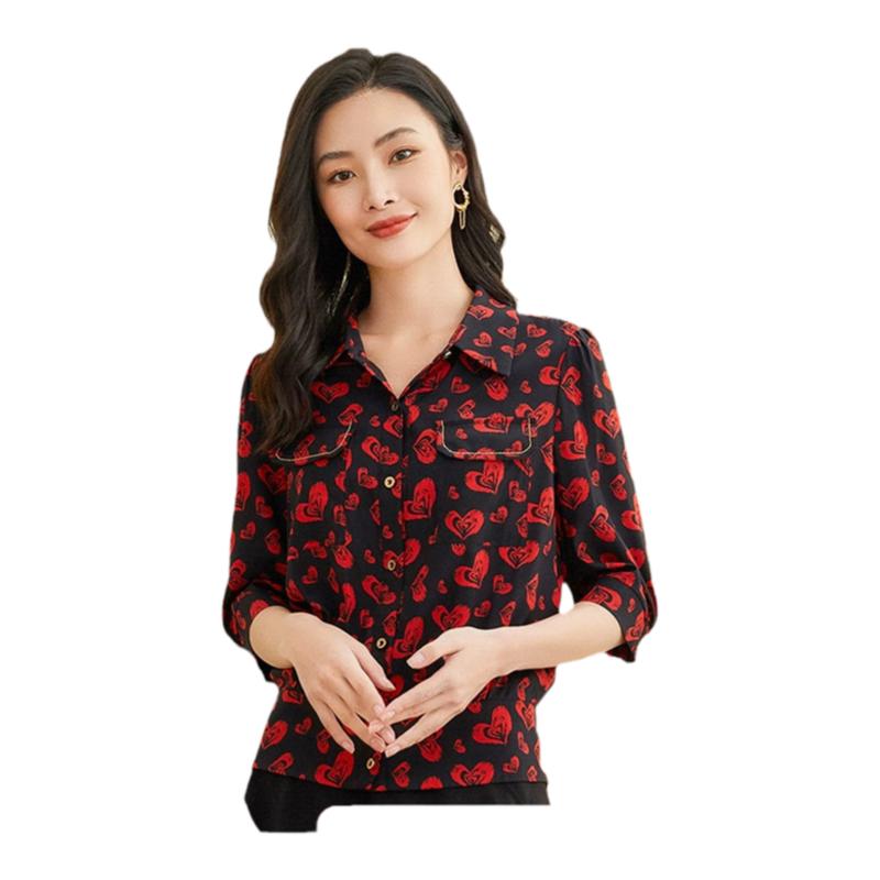 乔万尼专柜真丝衬衫女年新款商场同款夏季女装上衣高级感EF2C347