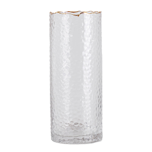 高级感北欧轻奢ins玻璃花瓶透明描金水养鲜花百合富贵竹插花摆件