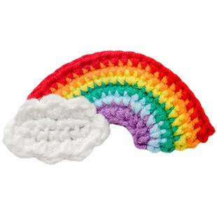 遇见彩虹,便是美好!毛线钩织彩虹胸针少女配饰衣服书包装饰品