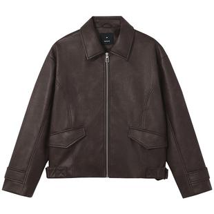 热风女士夹克外套上衣2025年秋季新款复古机车美拉德宽松潮流外套