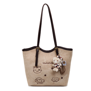 时尚设计感大容量包包女秋冬新款鹿皮绒女士单肩包通勤上班托特包