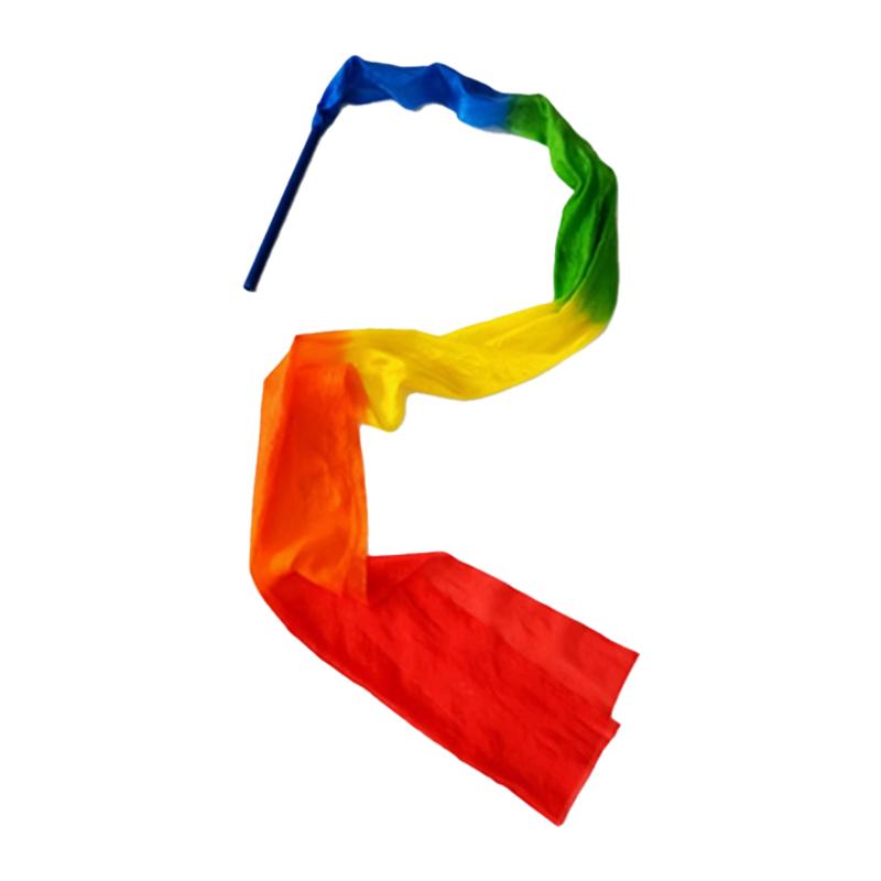 彩带舞蹈道具儿童手持带棒彩绸飞舞七彩飘带运动会六一表演出道具