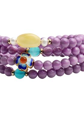 心斋堂天然原矿佛珠民族风云母石