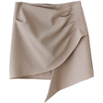 白色不规则半身裙包臀短裙