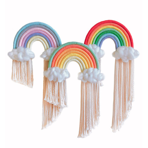 Anne macrame【Wonderland】ins彩虹手工编织挂毯民宿儿童房装饰