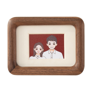 时几初实木磁吸冰箱贴相框拍立得照片定制3寸迷你结婚登记照摆台