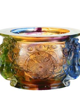 闯隆琉璃吉祥摆件纳财貔貅聚宝盆