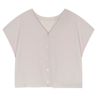 studio CLIP 开衫女2025夏季新款休闲宽松纽扣V领上衣497656