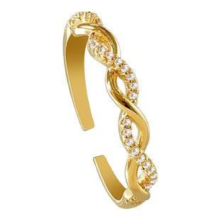 麻花编织开口戒指女轻奢高级感小众设计素圈食指指环2025新款爆款