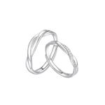 周大生星河醉梦情侣对戒纯银戒指可调节活口戒指生日礼物送女友